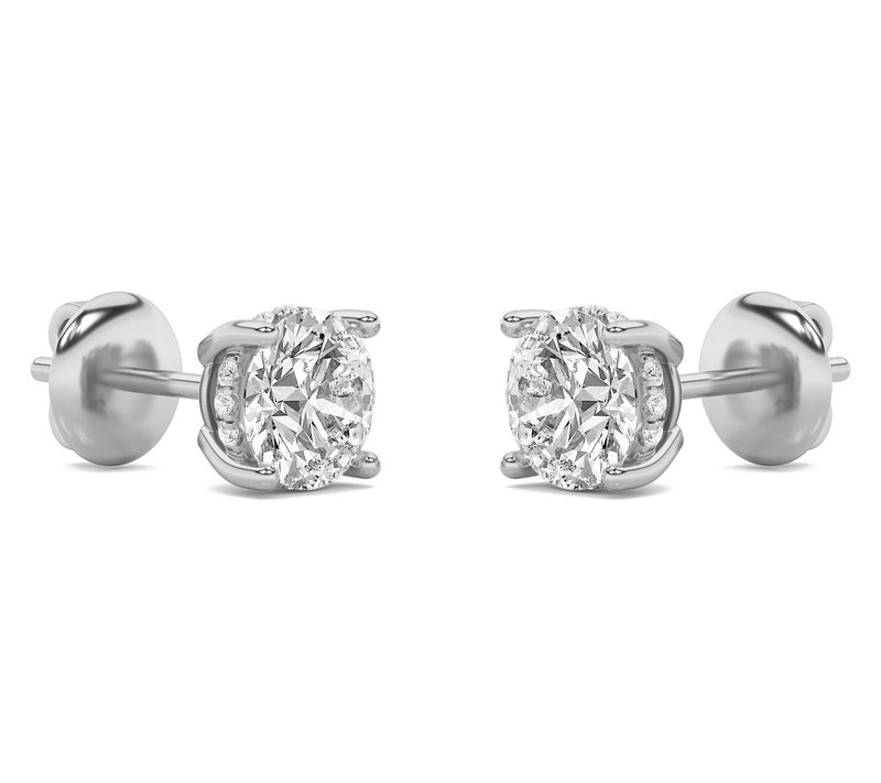 Fire Light 1.00 cttw Lab Grown Diamond Round Earrings, 14K — View 5