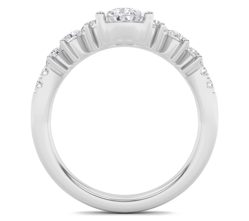Fire Light 1.50 cttw Lab Grown Diamond Pear Cut  Ring, 14K — View 4