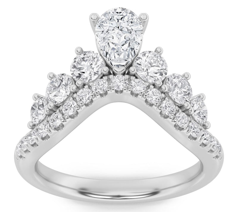 Fire Light 1.50 cttw Lab Grown Diamond Pear Cut  Ring, 14K — Main view