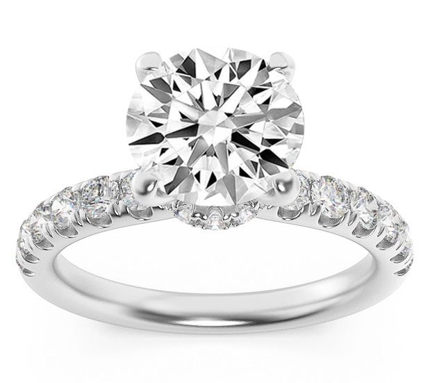 Fire Light 2.50 Lab Grown Diamond Engagement Ri ng, 14K Gold — Main view