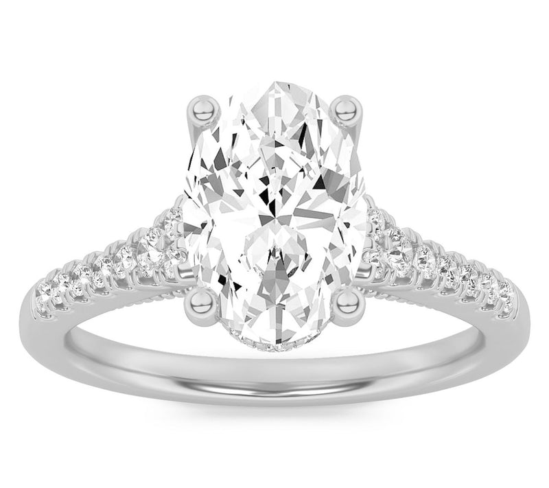 Fire Light 1.50 cttw Lab Grown Diamond Oval Rin g, 14K Gold — Main view