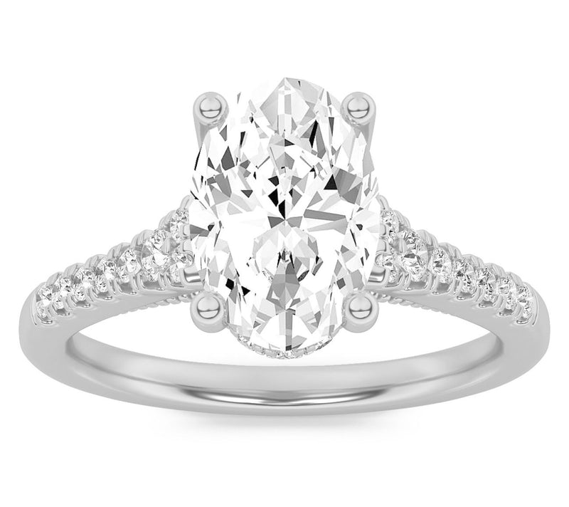 Fire Light 1.50 cttw Lab Grown Diamond Oval Rin g, 14K Gold — View 6