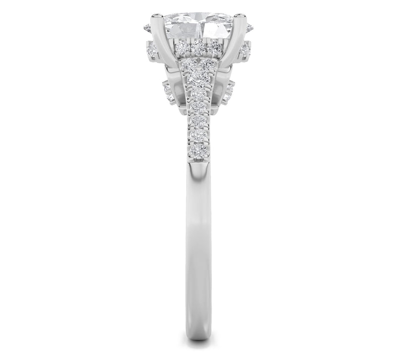 Fire Light 1.50 cttw Lab Grown Diamond Oval Rin g, 14K Gold — View 4