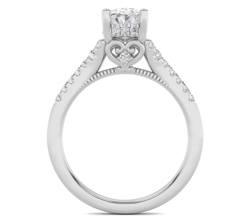 Fire Light 1.50 cttw Lab Grown Diamond Oval Rin g, 14K Gold — View 3