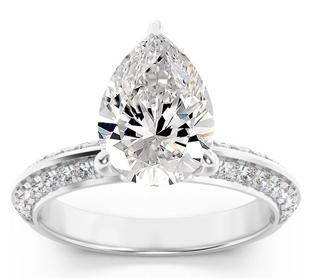 Fire Light 2.00 cttw Lab Grown Diamond Pear Cut  Ring, 14K Gol — View 6