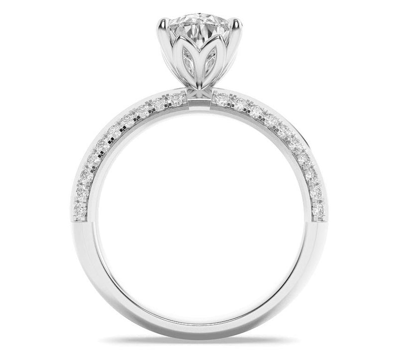 Fire Light 2.00 cttw Lab Grown Diamond Pear Cut  Ring, 14K Gol — View 3