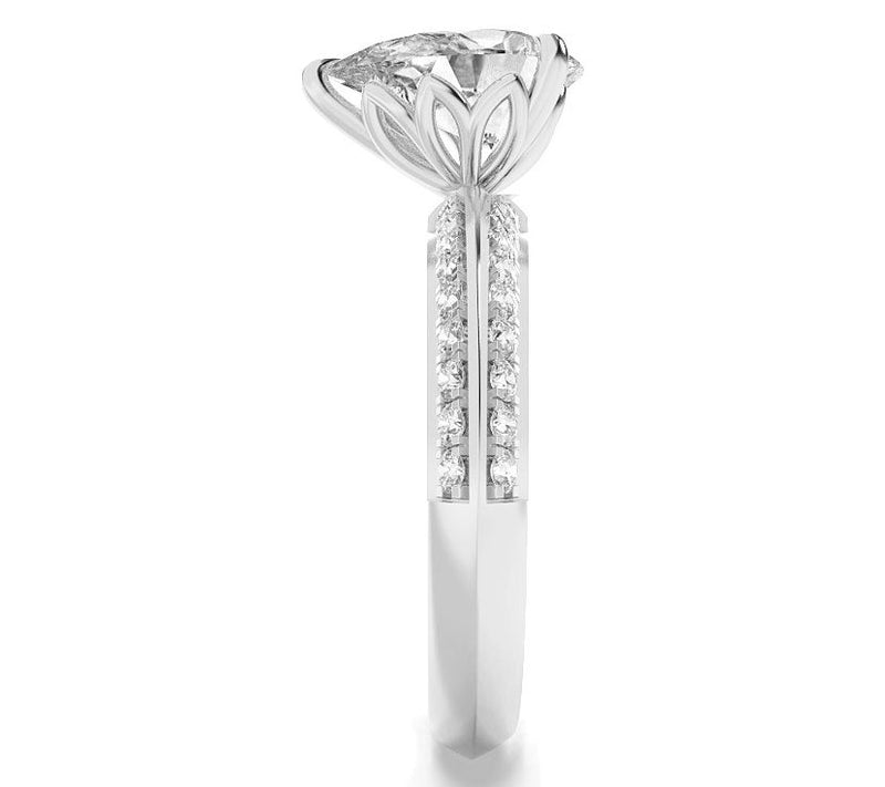Fire Light 2.00 cttw Lab Grown Diamond Pear Cut  Ring, 14K Gol — View 4