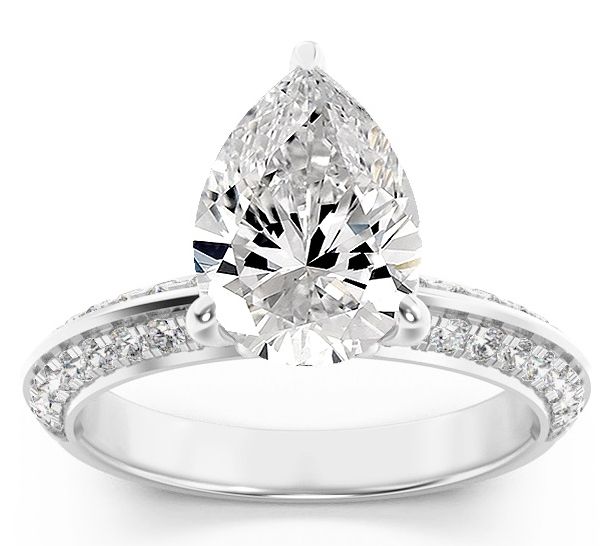 Fire Light 2.00 cttw Lab Grown Diamond Pear Cut  Ring, 14K Gol — Main view