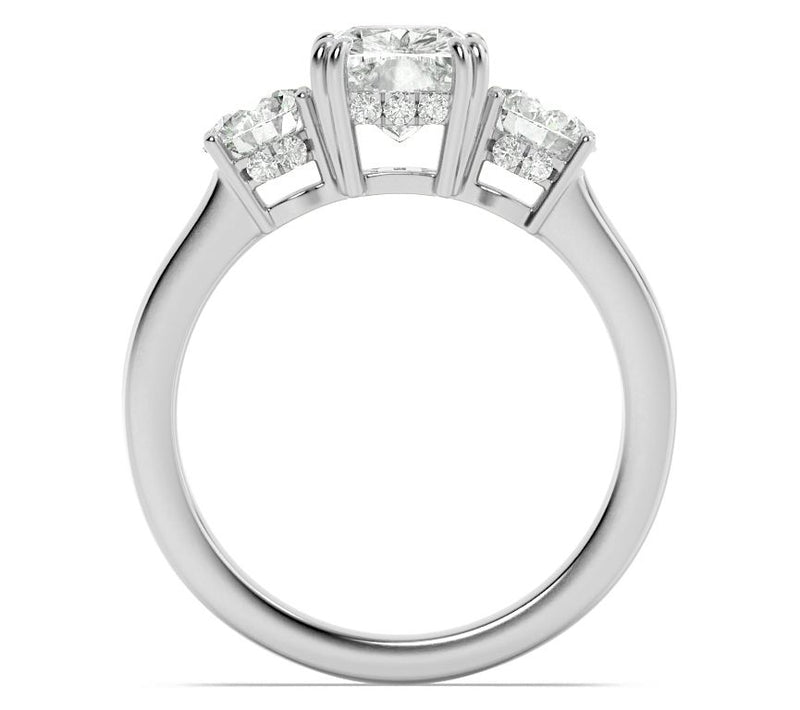 Fire Light 3.00 cttw Lab Grown Diamond Cushion Cut Ring, 14K — View 3