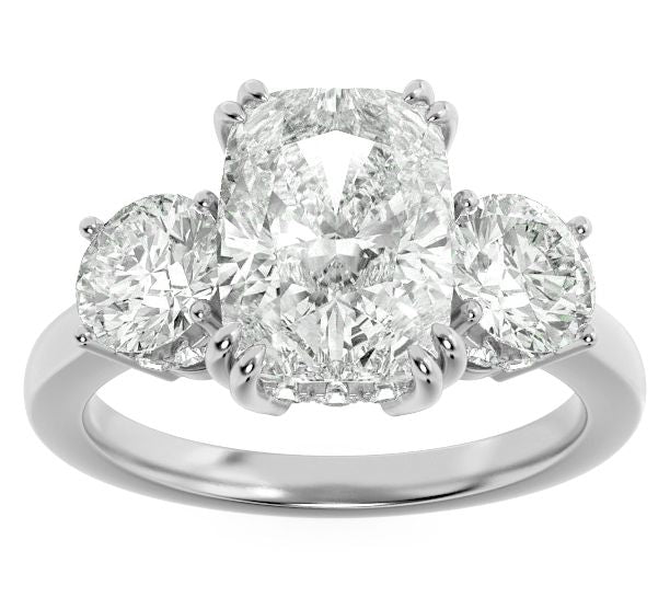 Fire Light 3.00 cttw Lab Grown Diamond Cushion Cut Ring, 14K — View 6