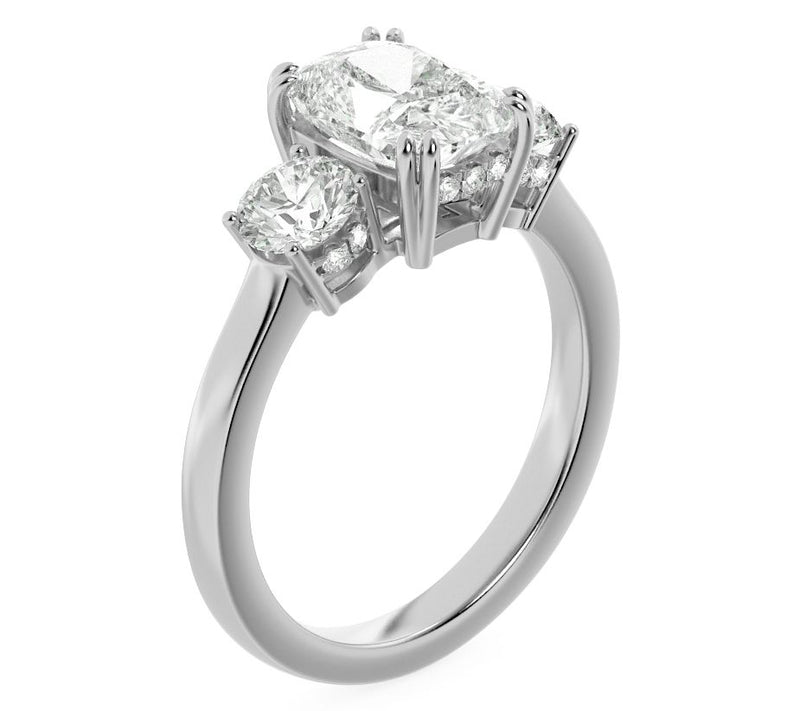 Fire Light 3.00 cttw Lab Grown Diamond Cushion Cut Ring, 14K — View 2