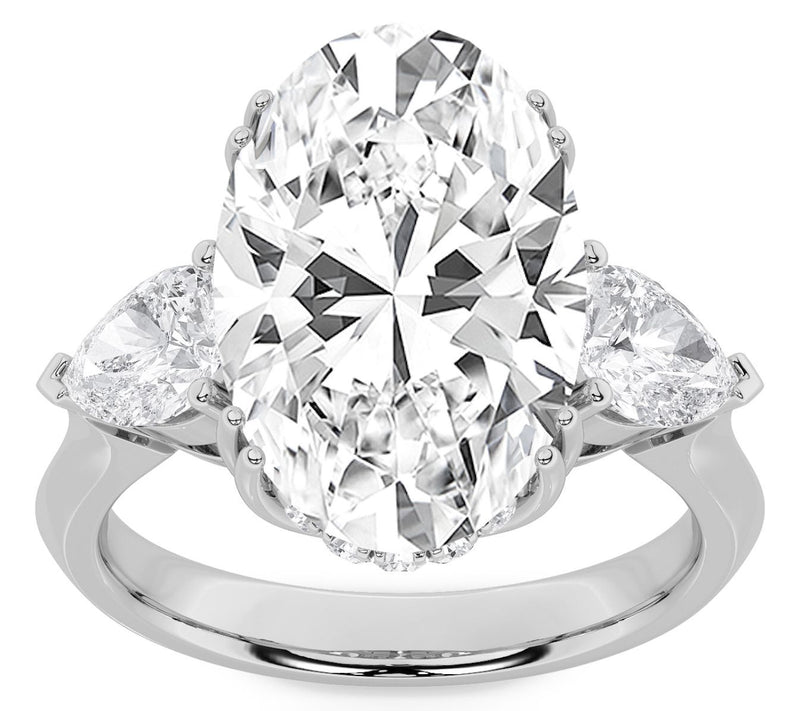 Fire Light 6.50 cttw Lab Grown Diamond Oval Cen ter Ring, 14K — View 5