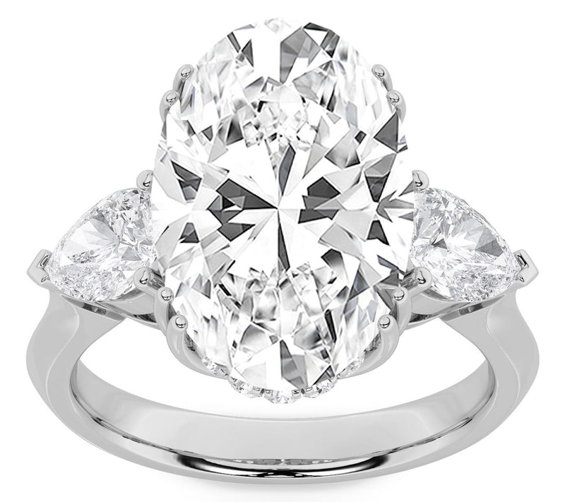 Fire Light 6.50 cttw Lab Grown Diamond Oval Cen ter Ring, 14K — Main view