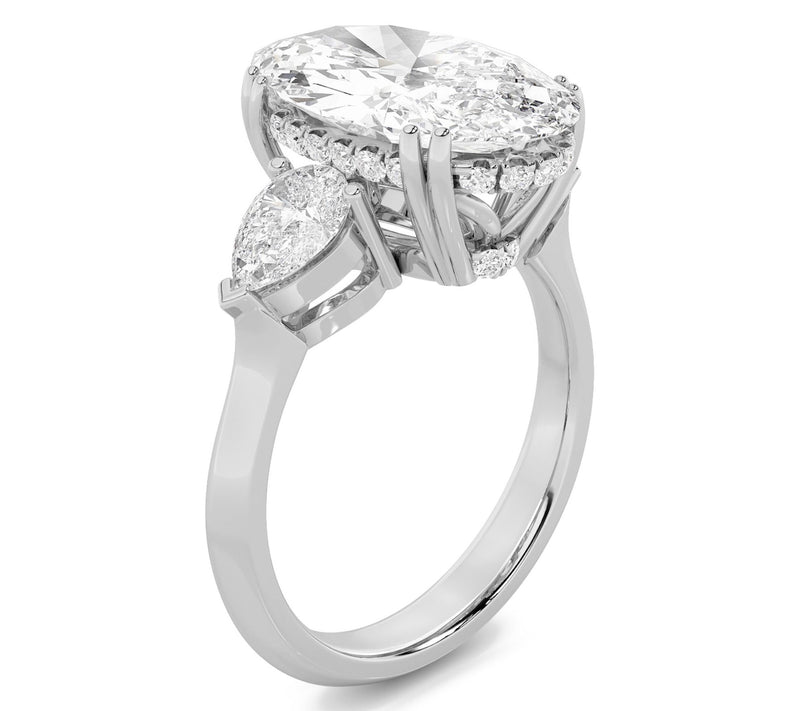 Fire Light 6.50 cttw Lab Grown Diamond Oval Cen ter Ring, 14K — View 2