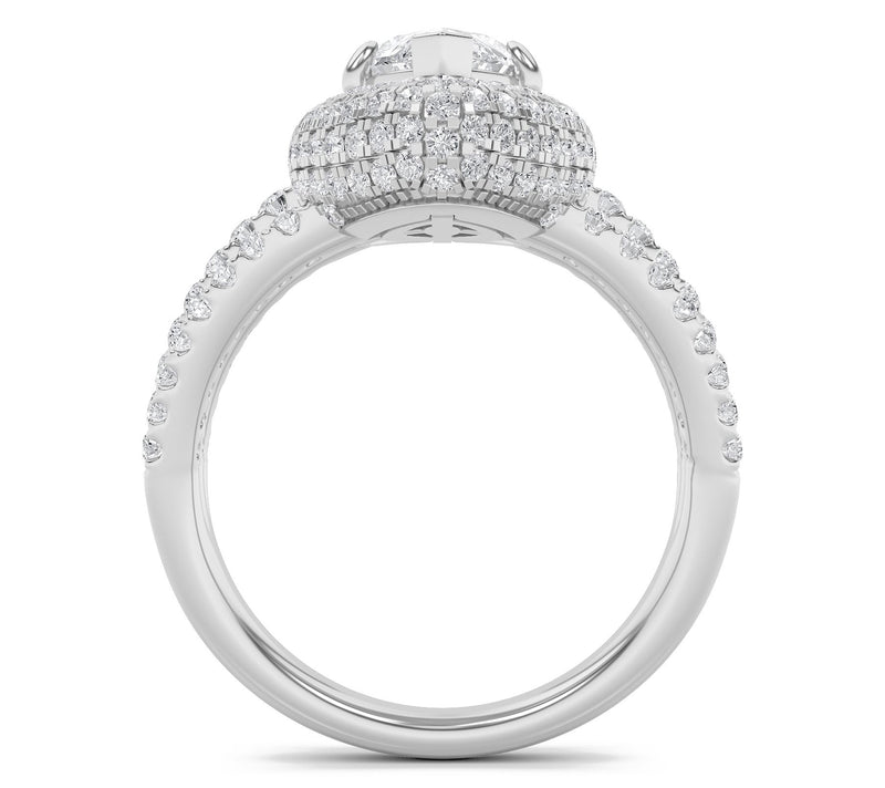 Fire Light 3.00 cttw Lab Grown Diamond Marquise  Ring, 14K Gol — View 3