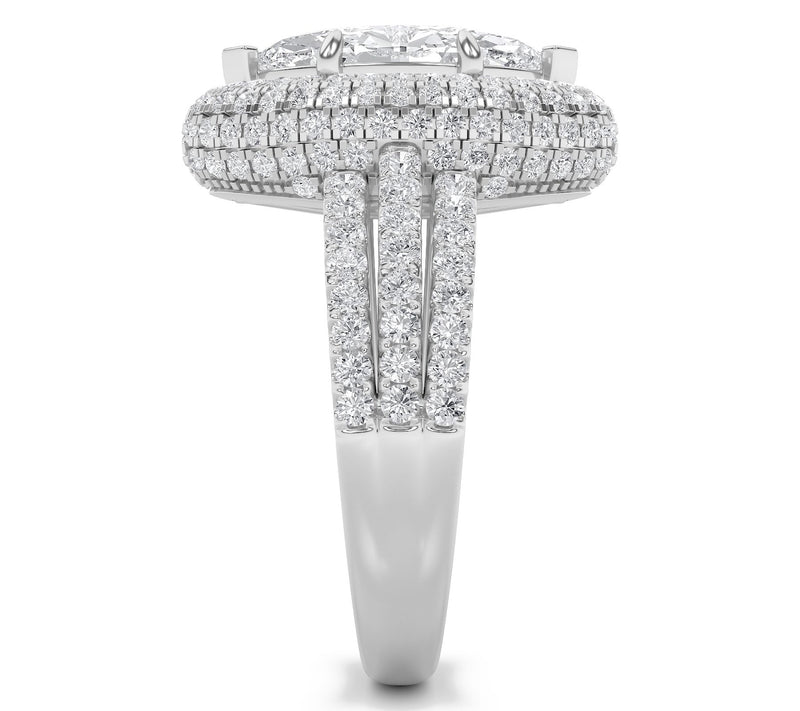 Fire Light 3.00 cttw Lab Grown Diamond Marquise  Ring, 14K Gol — View 4