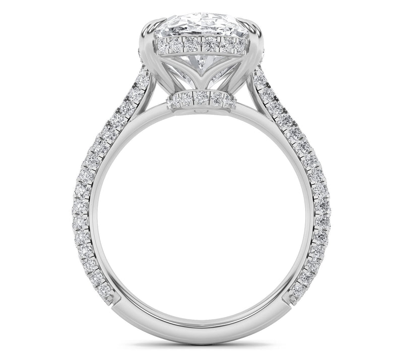 Fire Light 7.00 cttw Lab Grown Diamond Oval CutRing, 14K Gold — View 3