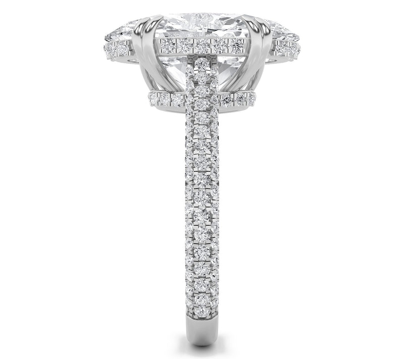 Fire Light 7.00 cttw Lab Grown Diamond Oval CutRing, 14K Gold — View 4