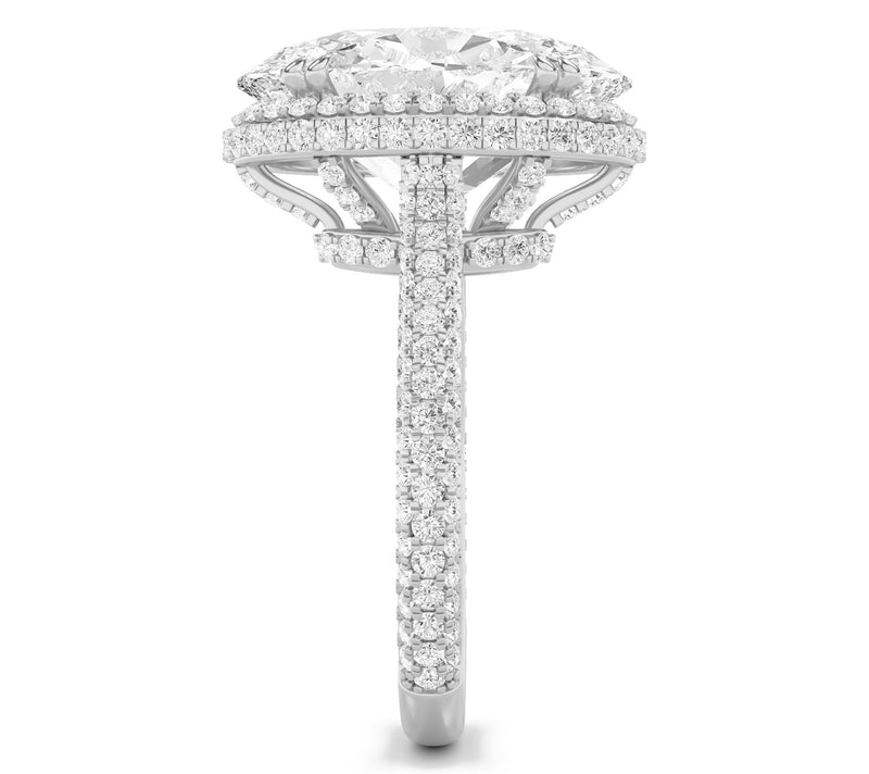 Fire Light 7.50 cttw Lab Grown Diamond Oval Cut Ring, 14K Gold — View 4