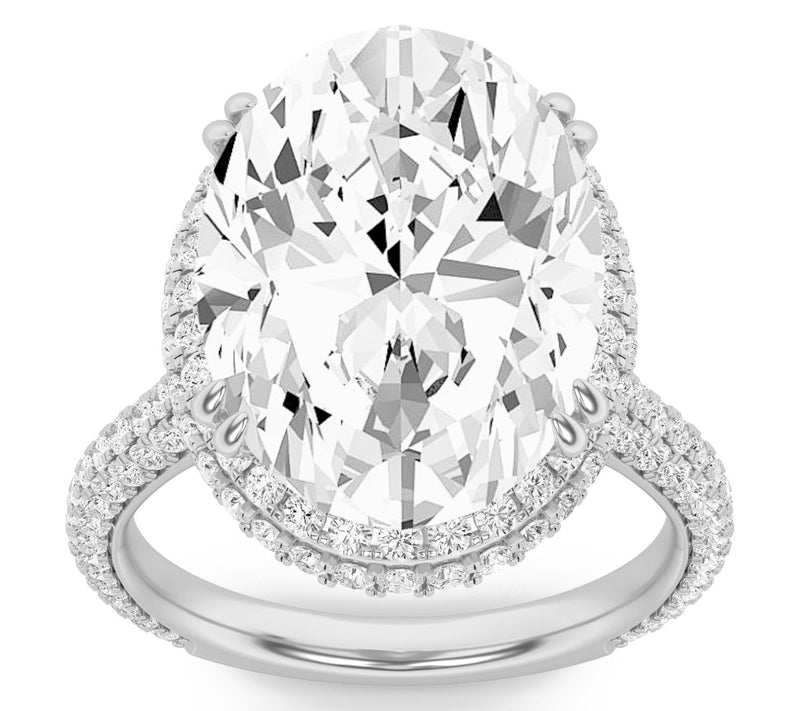 Fire Light 7.50 cttw Lab Grown Diamond Oval Cut Ring, 14K Gold — View 6