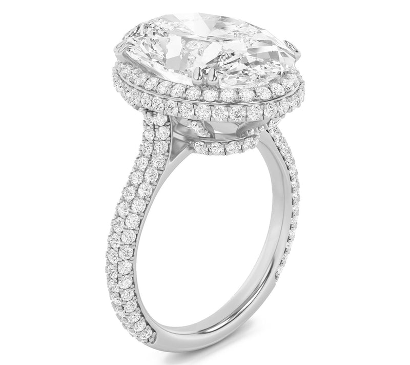 Fire Light 7.50 cttw Lab Grown Diamond Oval Cut Ring, 14K Gold — View 2