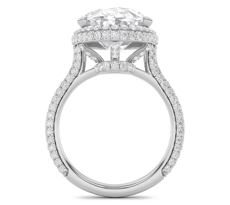 Fire Light 7.50 cttw Lab Grown Diamond Oval Cut Ring, 14K Gold — View 3