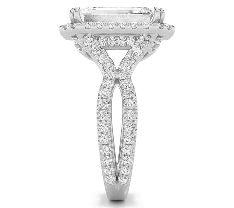 Fire Light 8.00 cttw Lab Grown Diamond Emerald Cut Ring, 14K — View 4