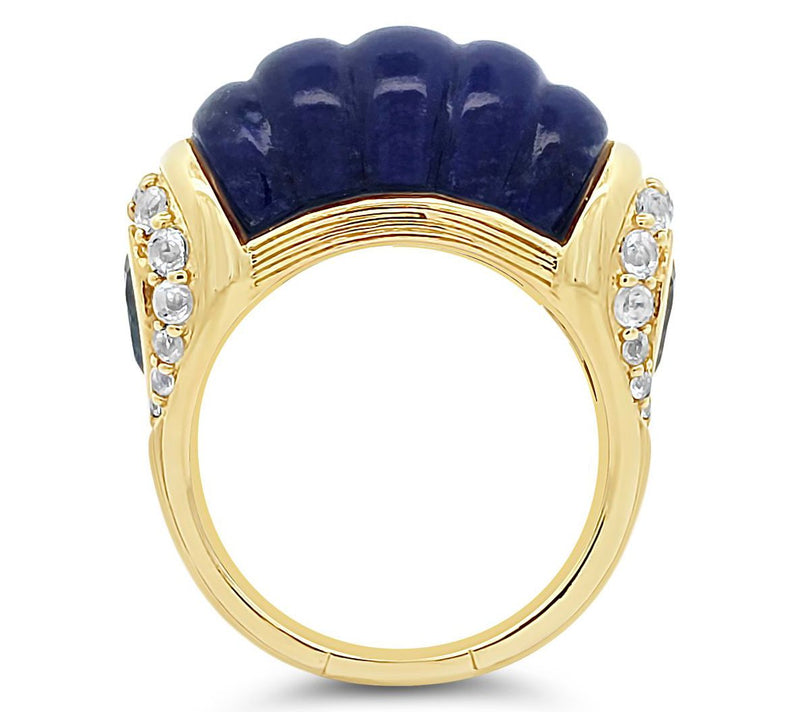 Ariva 18K Gold Clad Lapis & Topaz Chatham Ring — View 3