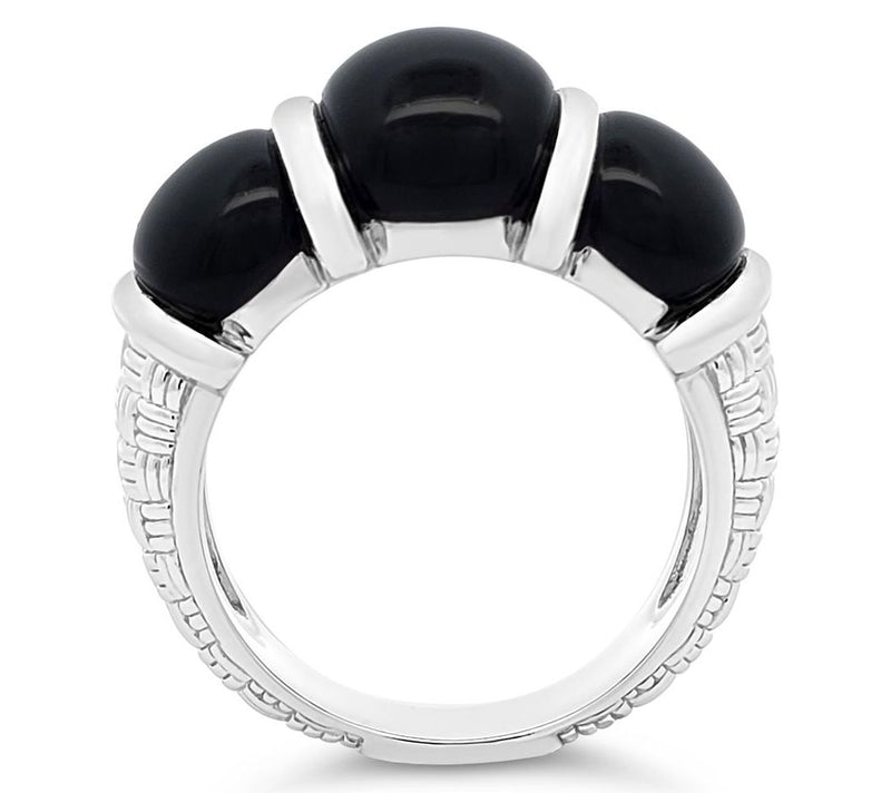 Ariva Sterling Silver Onyx Hyannis Ring — View 3
