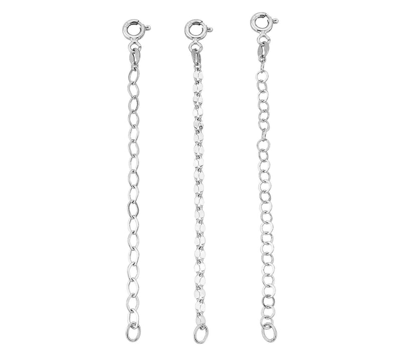 Silver Style Rolo & Mirror &Oval Link ExtenderSet, Sterling — View 4