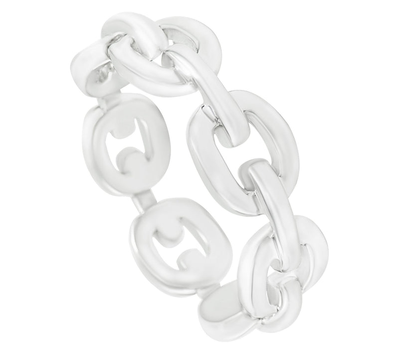 Sterling Silver Chain Link Band Ring — Main view
