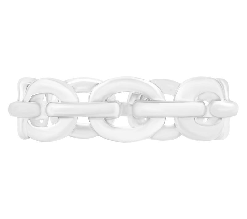 Sterling Silver Chain Link Band Ring — View 2