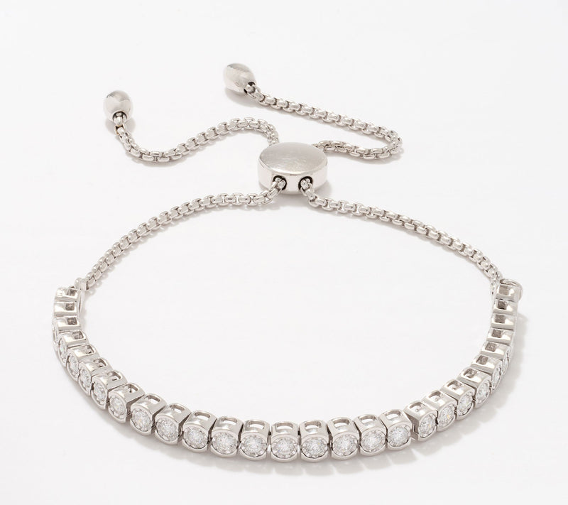 Fire Light Lab Grown Diamond 1 cttw Bolo Tennis Bracelet Sterling Silver — View 6