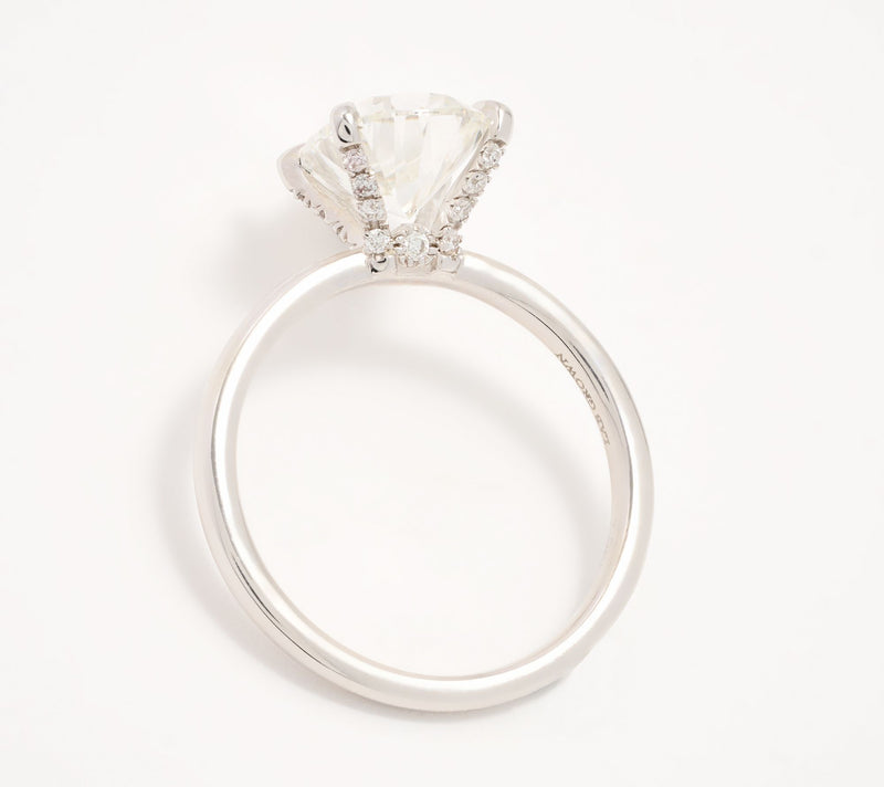 Fire Light Lab Grown Diamond Hidden Halo 3.00 cttw Ring, 14K White — View 2