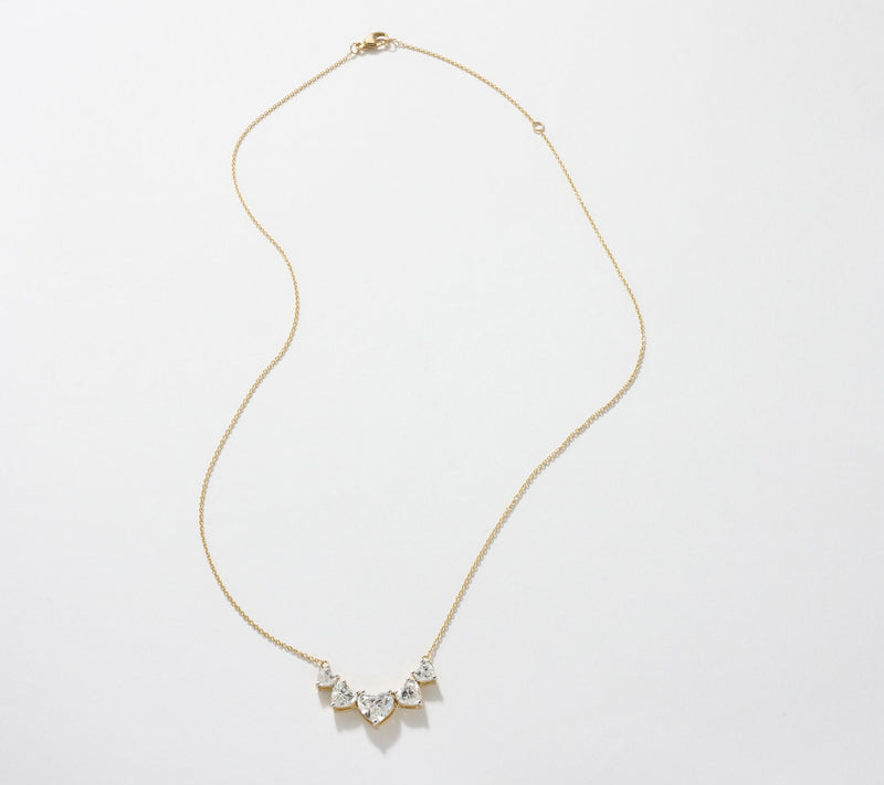 Fire Light Lab Grown Diamond 2.5cttw Heart Smile 18" Necklace, 14K — View 2