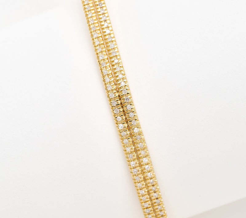 Affinity Diamonds Double Row 0.5 cttw Pave Bangle, Sterl — View 2
