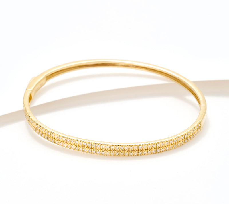 Affinity Diamonds Double Row 0.5 cttw Pave Bangle, Sterl — Main view