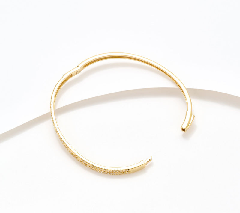 Affinity Diamonds Double Row 0.5 cttw Pave Bangle, Sterl — View 3