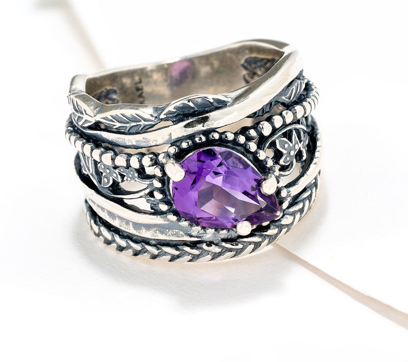 Or Paz Sterling Silver Pear Shaped Gemstone Ring — Main view