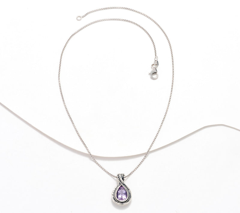 Or Paz Sterling Silver Pear Gemstone Pendant Necklace — View 2