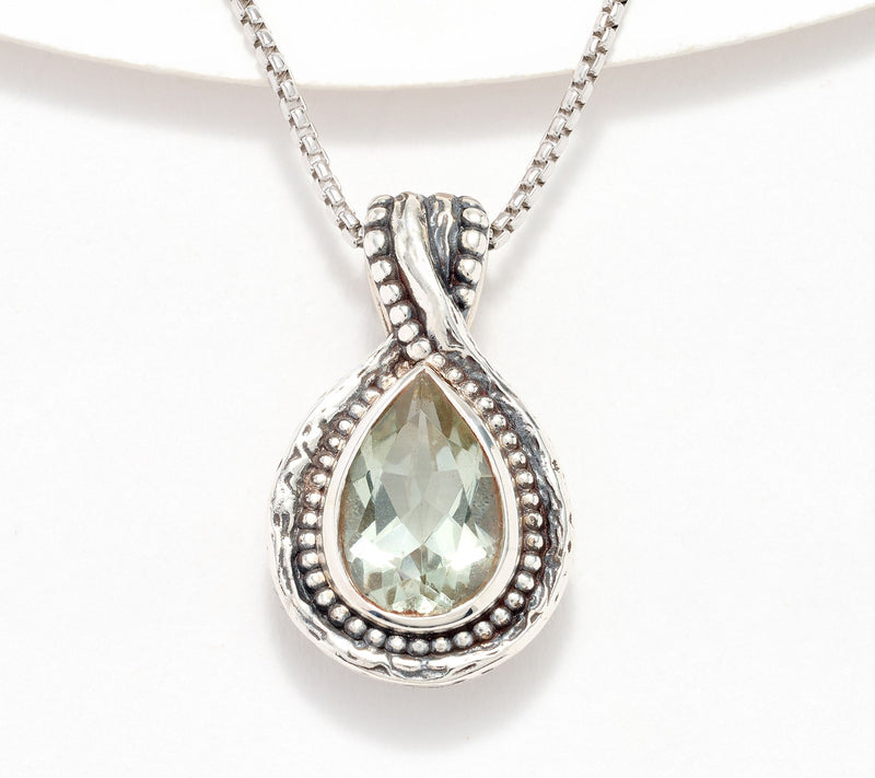 Or Paz Sterling Silver Pear Gemstone Pendant Necklace — View 11