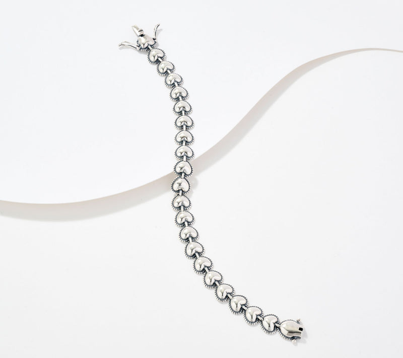 Or Paz Sterling Silver Heart Tennis Bracelet, 16.0g — Main view