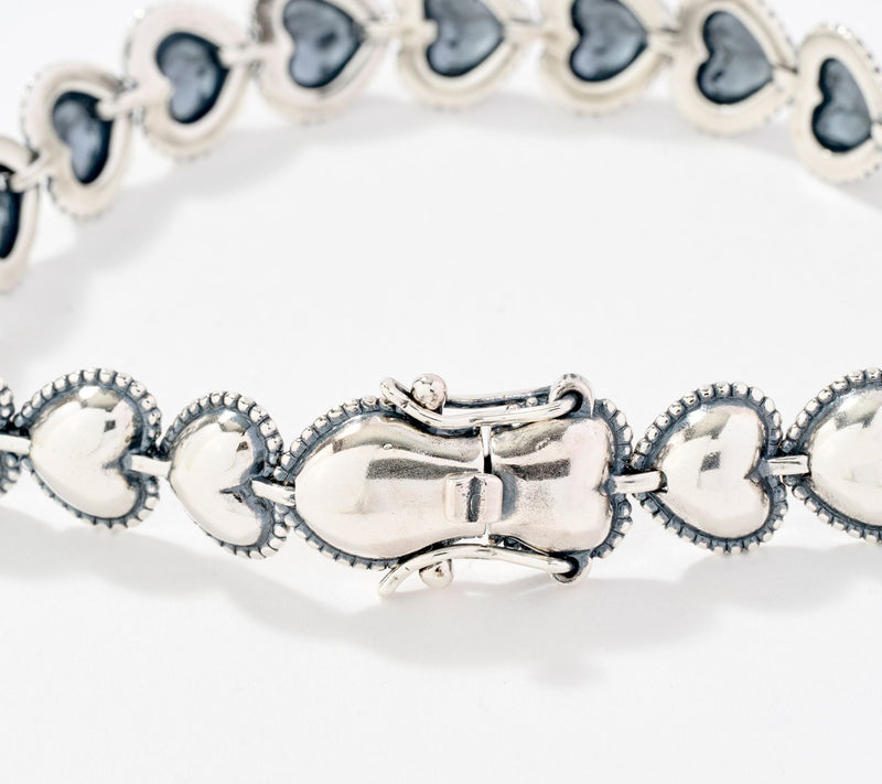 Or Paz Sterling Silver Heart Tennis Bracelet, 16.0g — View 2