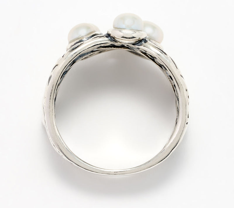Or Paz Sterling Silver Cultured Fresh Water Pearl Multi-Row Ring — View 2