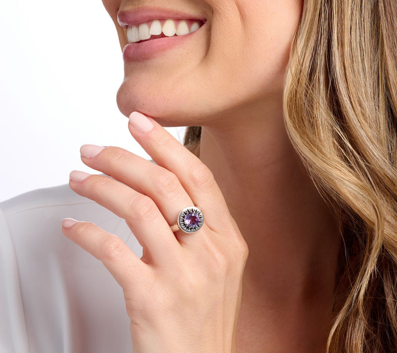 Or Paz Sterling Sunshine Design Gemstone Ring — View 5