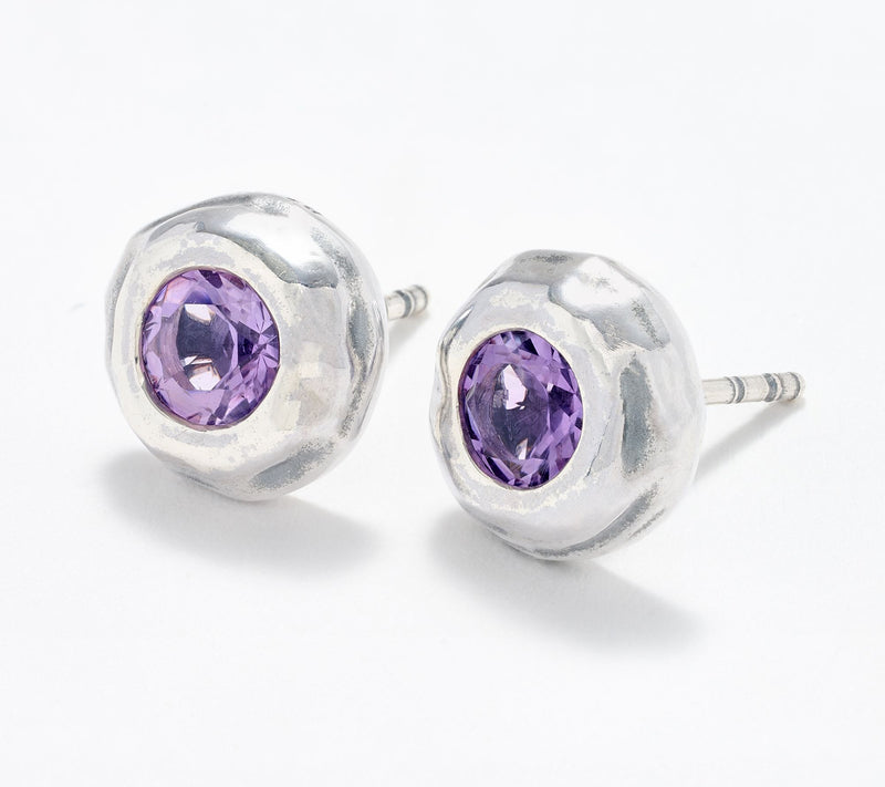 Or Paz Sterling Silver Organic Design Gemstone Stud Earrings — View 7