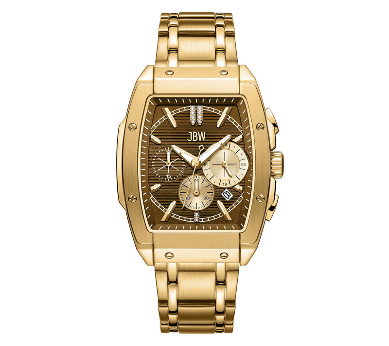 JBW Men's Echelon Automatic 18K Gold Plated Diamond Watch — Main view