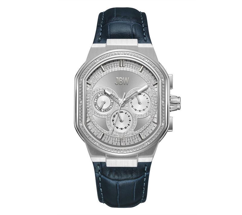 JBW Men's Orion Automatic Stainless Diamond Blue Band Watch — View 3