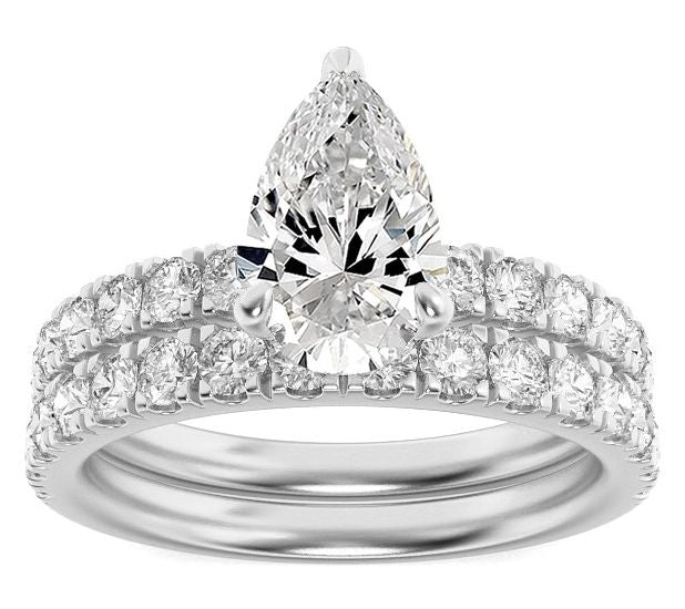 Fire Light 2.00 cttw Lab Grown Diamond Wedding Ring Set, 14K — View 6