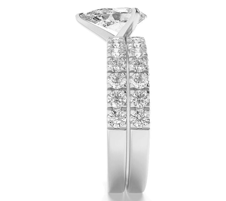Fire Light 2.00 cttw Lab Grown Diamond Wedding Ring Set, 14K — View 3